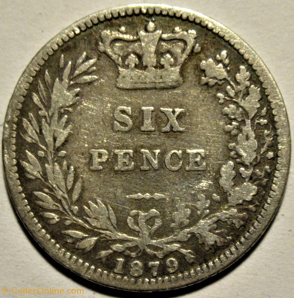Victoria - Sixpence 1879 Kingdom of Great Britain 3 monnaies monde royaume uni victoria sixpence 1879 kingdom of great britain