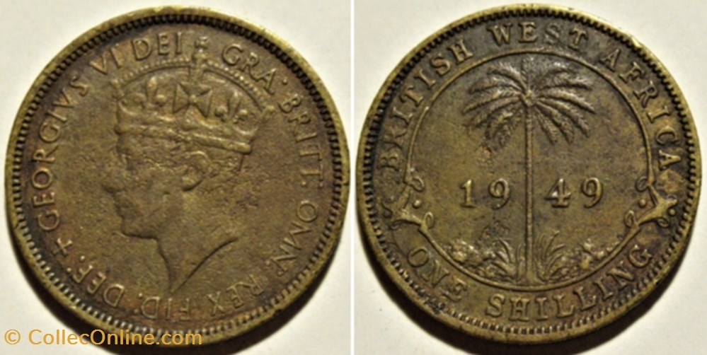 George VI - One Shilling 1949 - West Africa monnaies monde afrique occidentale britannique george vi one shilling 1949 west africa