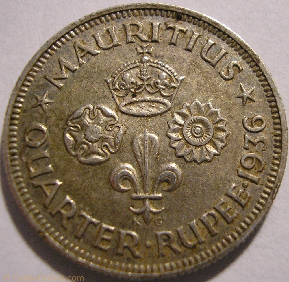 George V - Quarter of Rupee 1936 - Mauritius monnaie monde maurice george v quarter of rupee 1936 mauritius