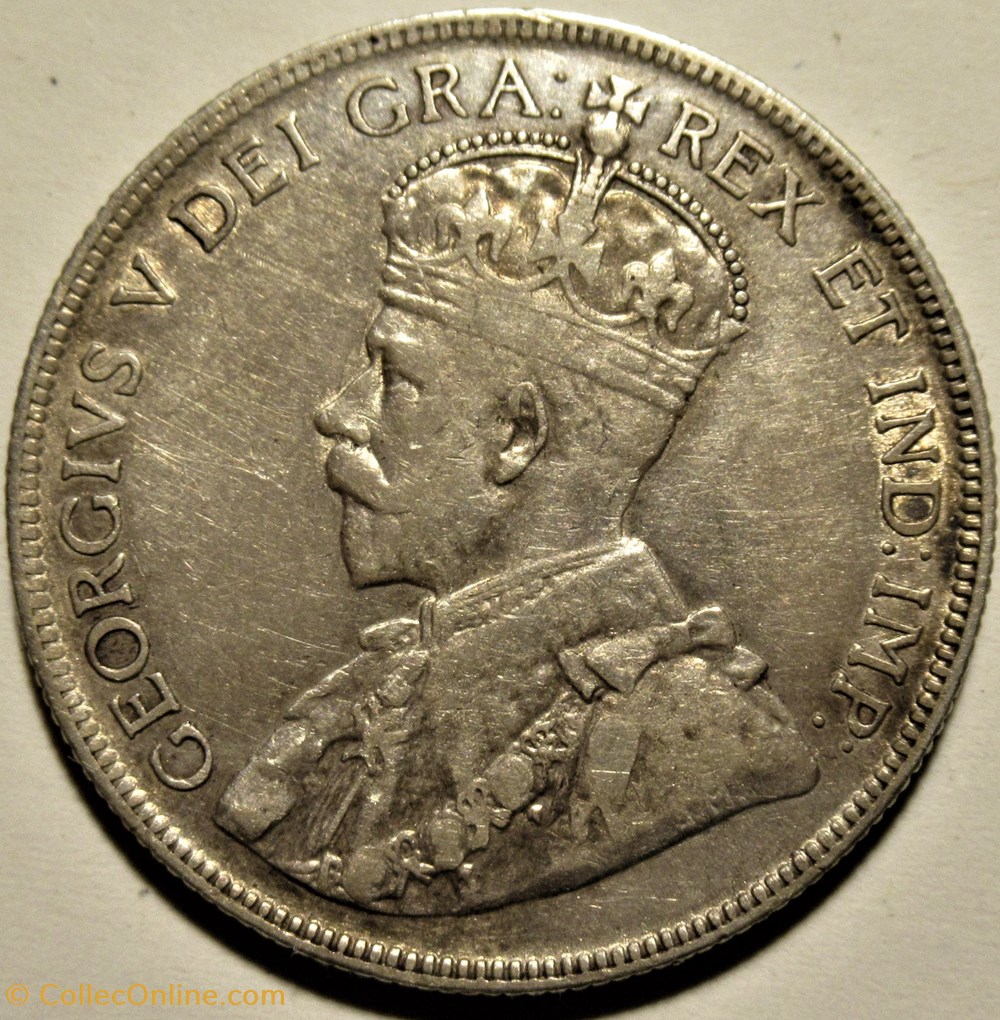 George V - 50 Cents 1918 Newfoundland (ex.3) 2 monnaies monde canada george v 50 cents 1918 newfoundland ex 3
