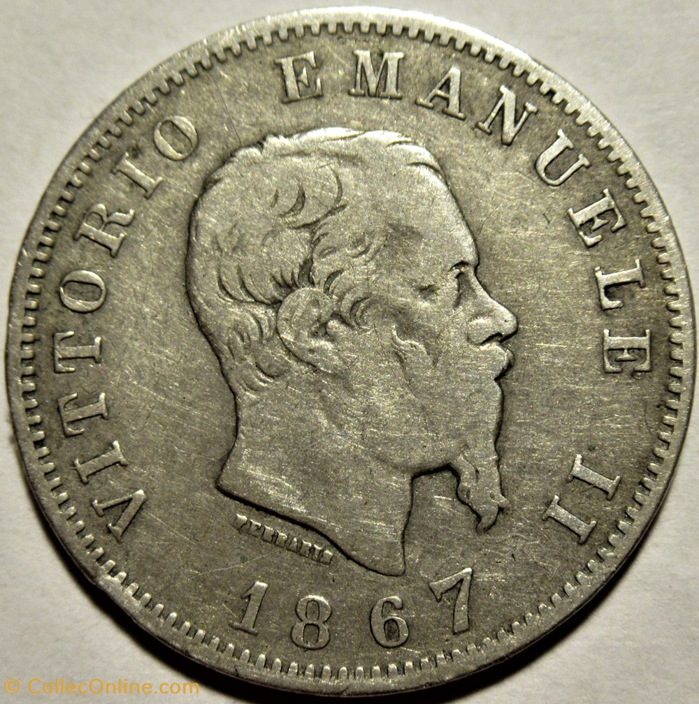 monnaies monde 1867 royaume italie lira milano vittorio emanuele ii