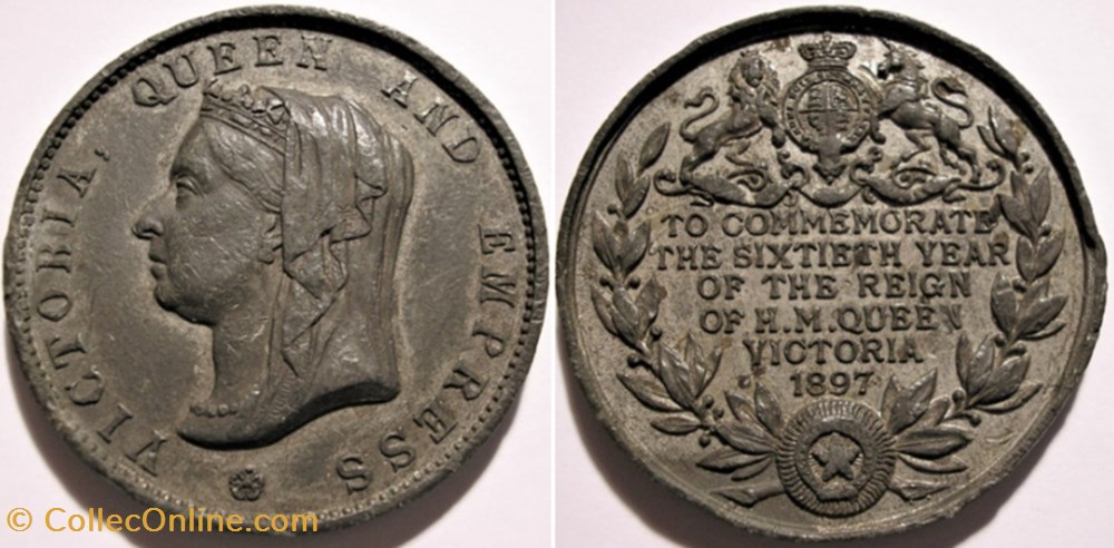 Victoria - 1897 Diamond Jubilee Medallion - UK medailles royaume uni victoria 1897 diamond jubilee medallion uk