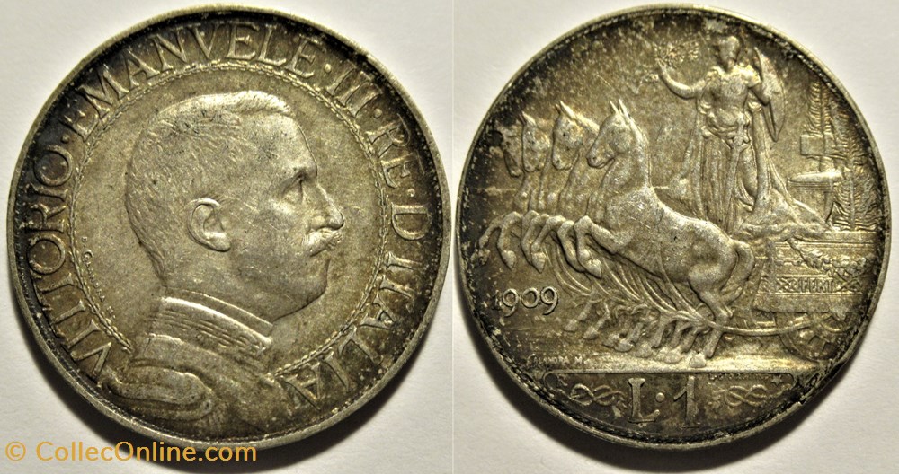 1909 Royaume d'Italie, Lira, Roma - Vittorio Emanuele III monnaies monde 1909 royaume italie lira roma vittorio emanuele iii