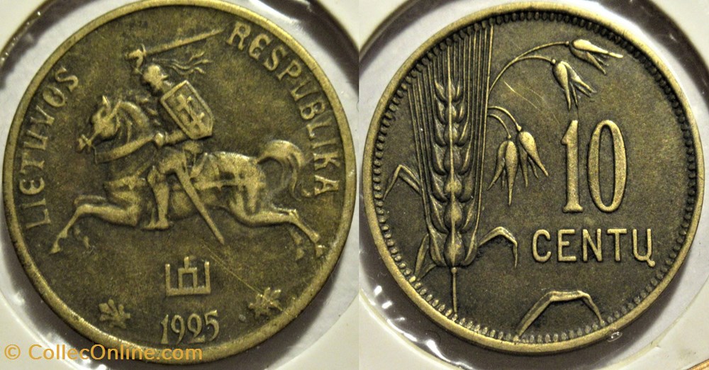 Lithuania, Republic of - 10 Centų 1925 monnaies monde lituanie lithuania republic of 10 centu 1925