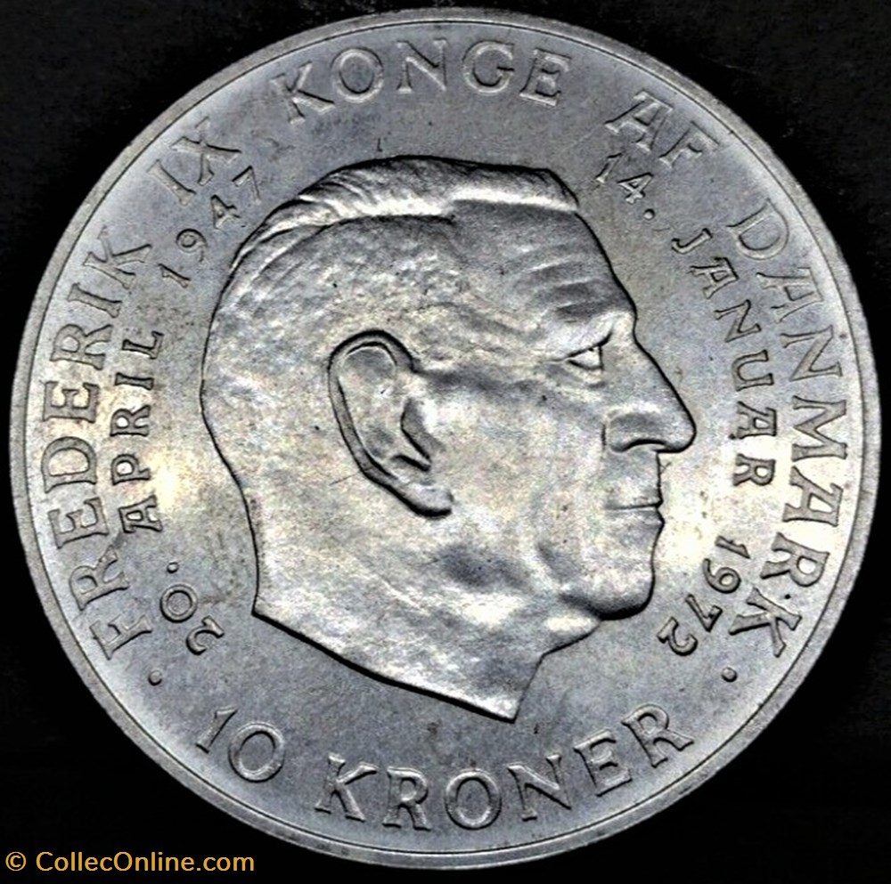 Margrethe II of Denmark - 10 Kroner 1972 Throne Accession monnaies monde danemark margrethe ii of denmark 10 kroner 1972 throne accession