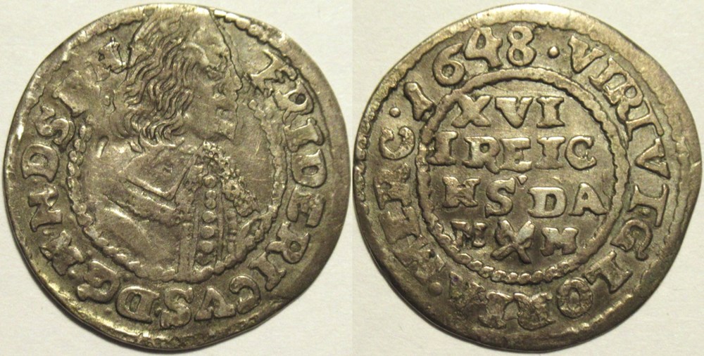 1/16 Thaler 1648 - Duchy of Schleswig-Holstein-Gottorp - Friedrich III monnaies monde allemagne 1 16 thaler 1648 duchy of schleswig holstein gottorp friedrich iii