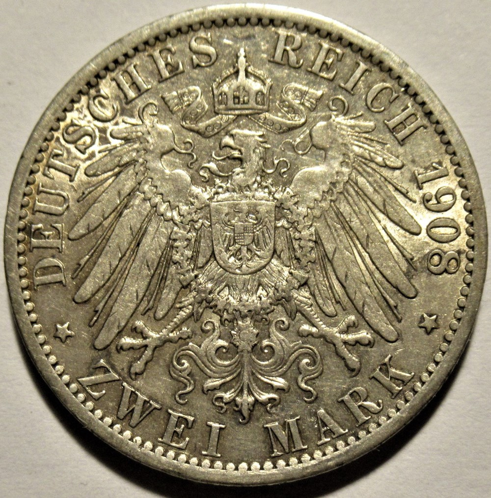 monnaies monde allemagne wilhelm ii 2 mark 1908 berlin