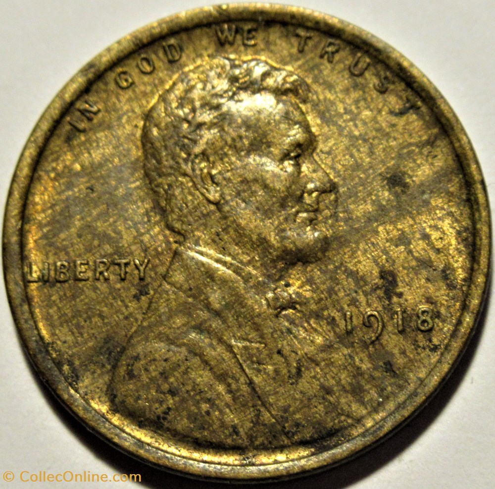 1918 One Cent 3 monnaies monde etats unis 1918 one cent