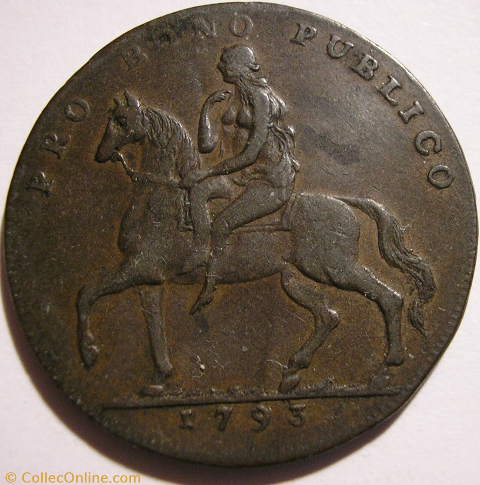 monnaie monde royaume uni 1793 halfpenny lady godiva coventry