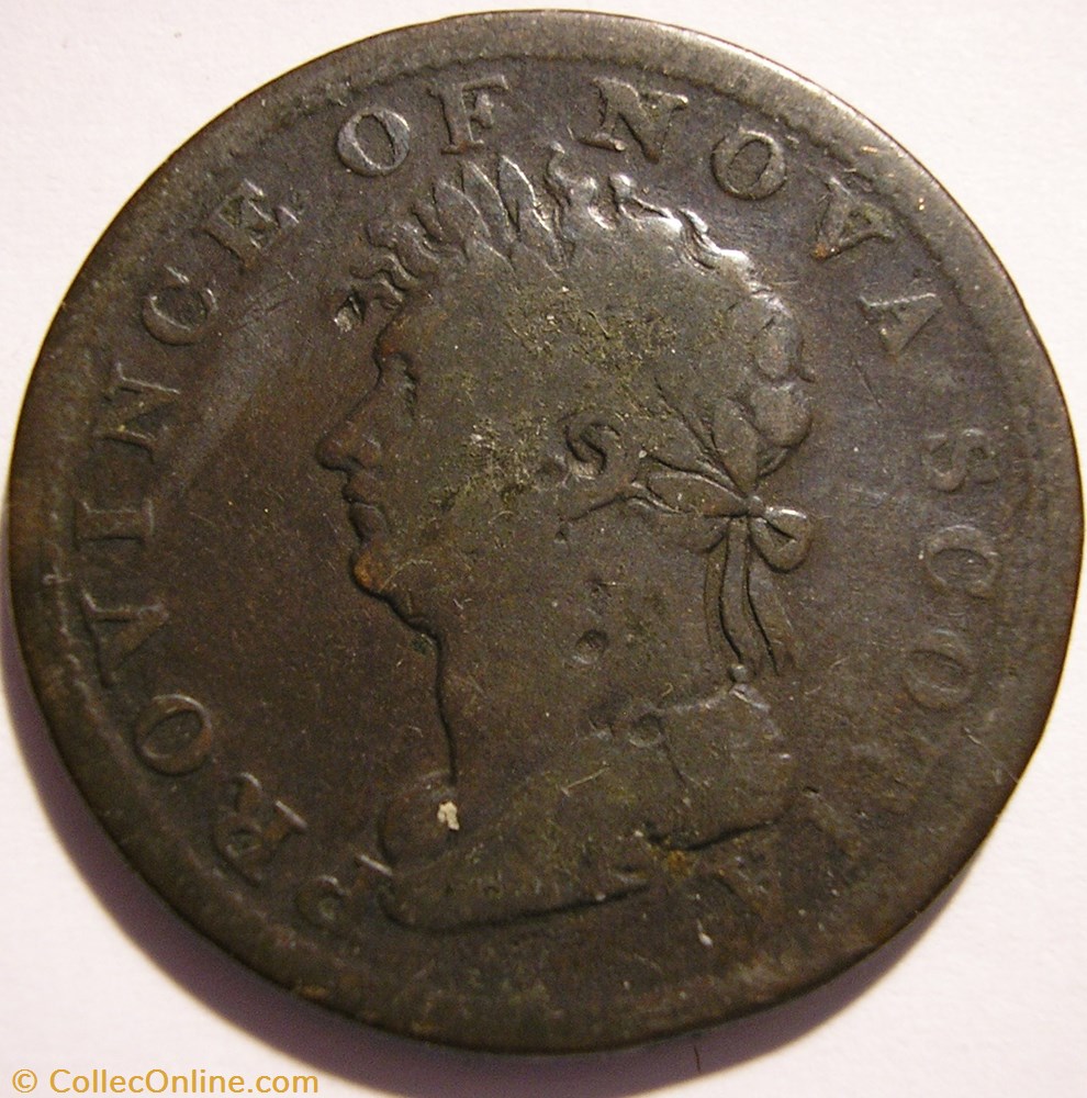 monnaie monde canadum george iv halfpenny token 1823 nova scotia ex 3