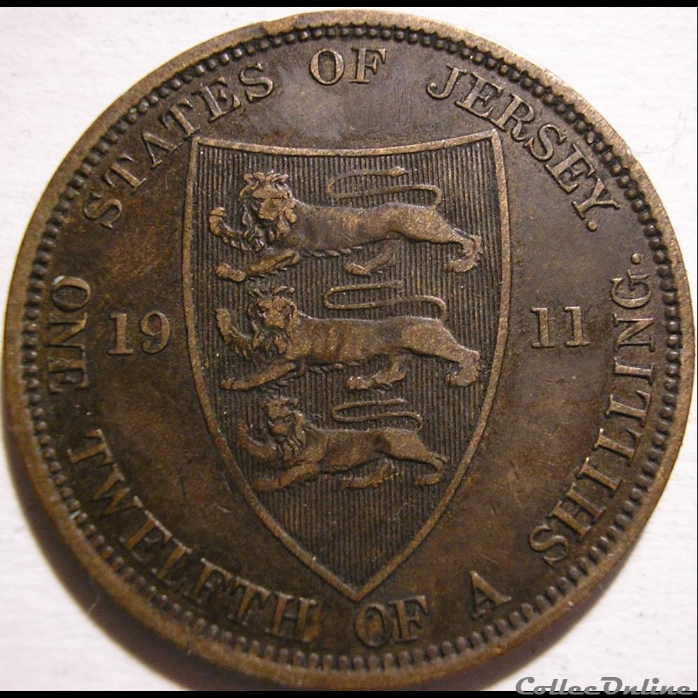 George V - 1/12 Shilling 1911 - Jersey monnaies monde george v 1 12 shilling 1911 jersey