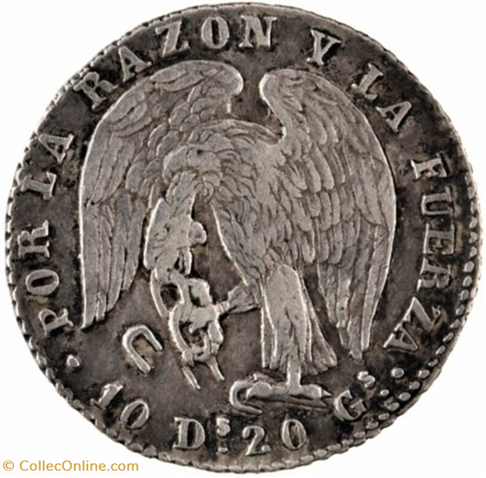 Chile - 1 Real 1844 Santiago monnaies monde chili chile 1 real 1844 santiago