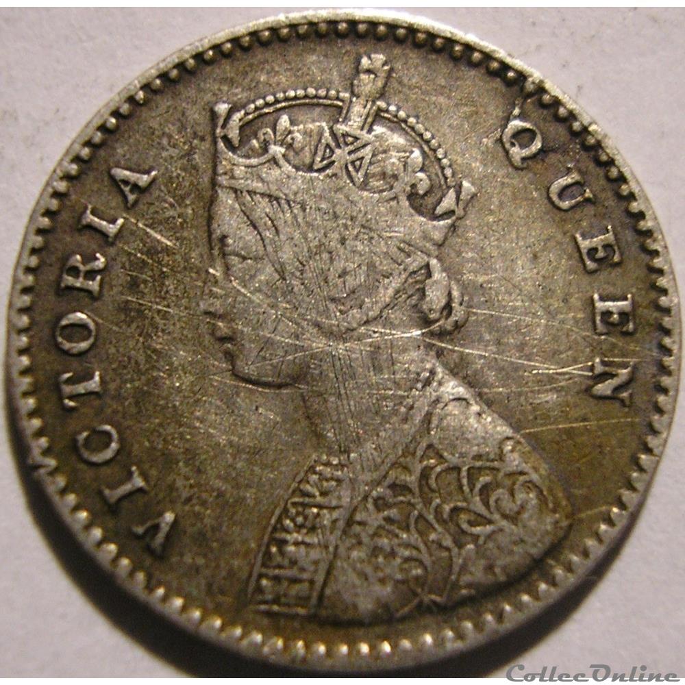 Victoria - Two Annas 1862 Calcutta - British India monnaie monde inde victoria two annas 1862 calcutta british india
