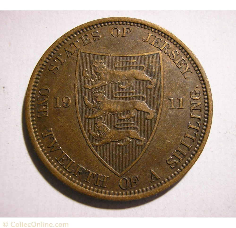 George V - 1/12 Shilling 1911 - Jersey (ex.2) monnaies monde george v 1 12 shilling 1911 jersey ex 2