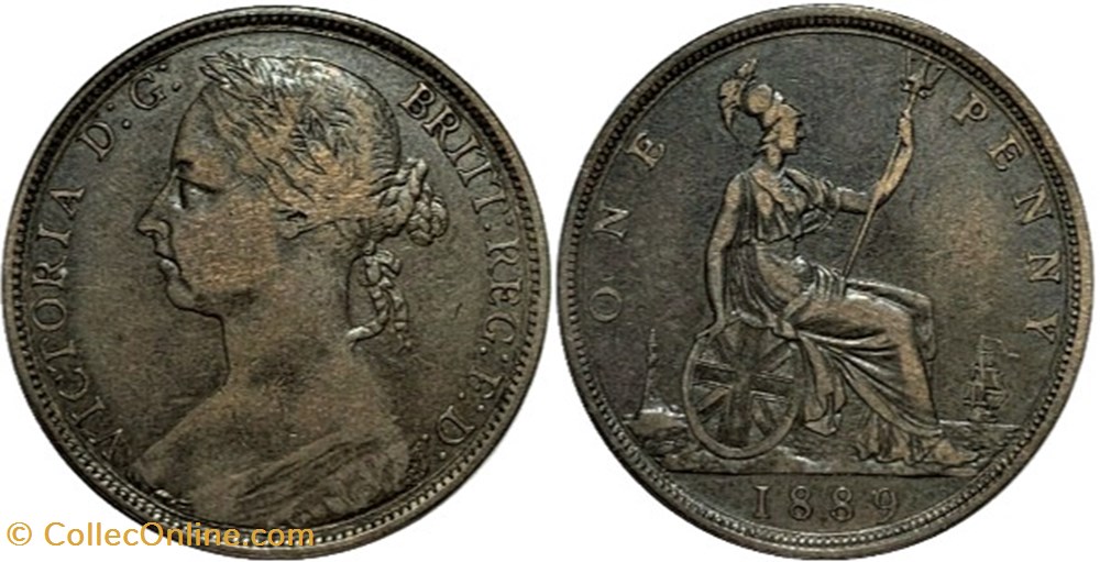 Victoria - One Penny 1889 - Kingdom of Great Britain monnaies monde royaume uni victoria one penny 1889 kingdom of great britain