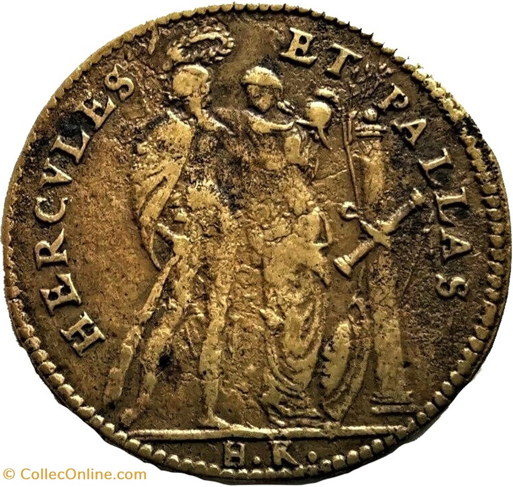 Henri III ou IV - Neptune, Hercule et Pallas en goguette - Jeton de Nuremberg (XVIIe) 3 monnaies paranumismatique jetons poids henri iii ou iv neptune hercule et pallas en goguette jeton de nuremberg xviie