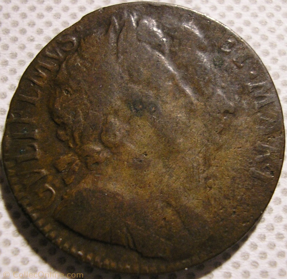 monnaies europe medievale royaume angleterre william iii marie ii farthing 1694 kingdom of england var