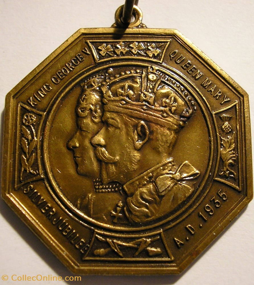 George V & Mary - Silver Jubilee 1935 Medallion, UK 4 medaille royaume uni george v mary silver jubilee 1935 medallion uk