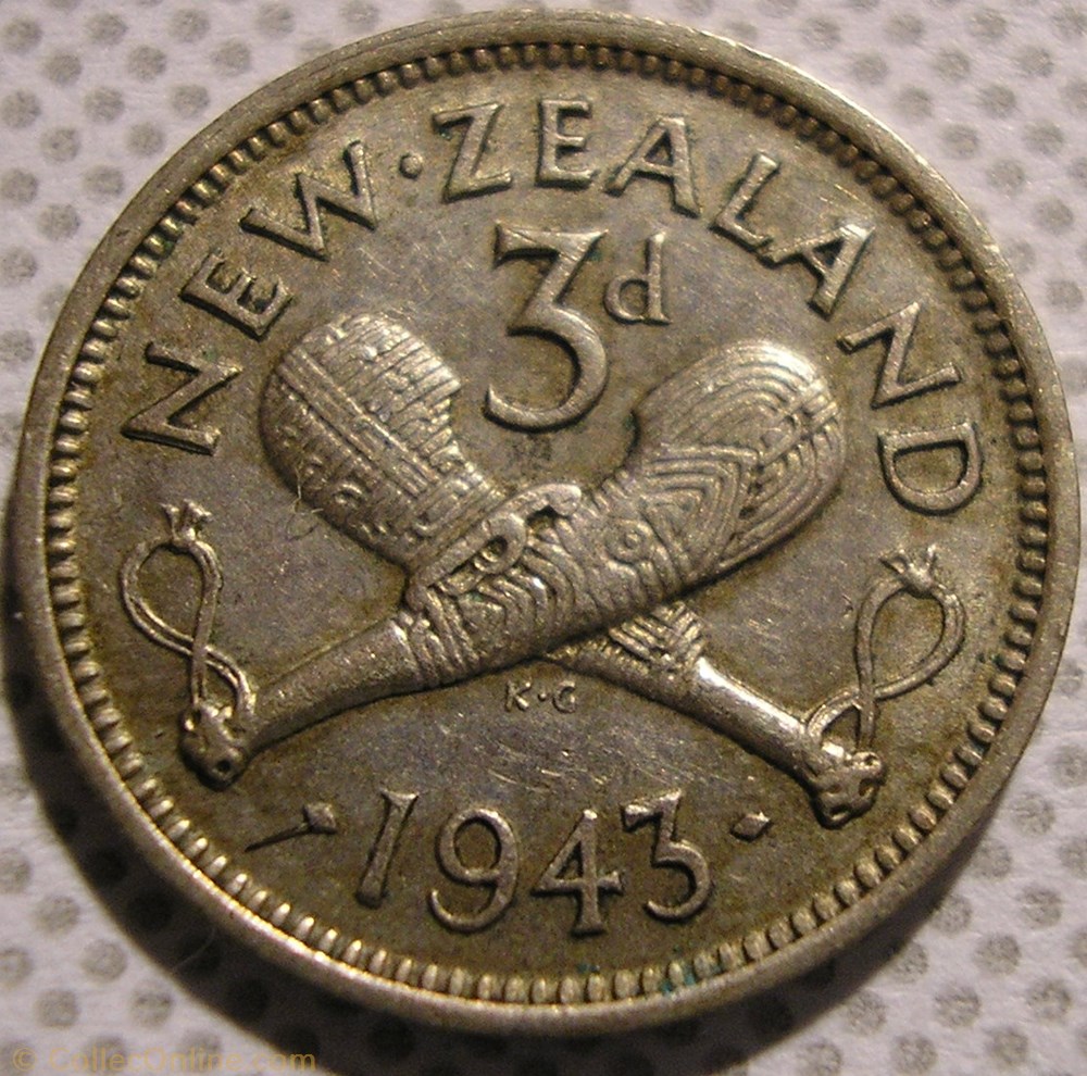 George VI - 3 Pence 1943 - New Zealand monnaie monde nouvelle zelande george vi 3 pence 1943 new zealand