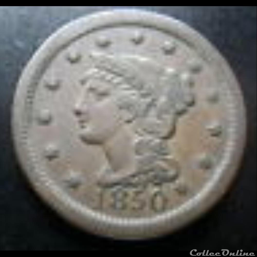 1850 One Cent monnaie monde etat uni 1850 one cent