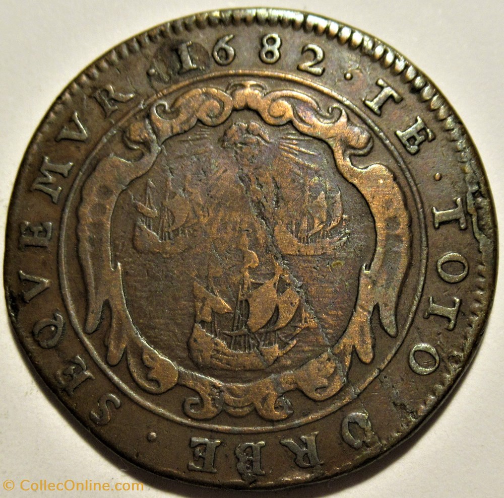 Louis XIV - 1682 St. Louis, jeton Corporation des Merciers de Paris 3 monnaies jetons mereaux louis xiv 1682 st louis jeton corporation des merciers de paris