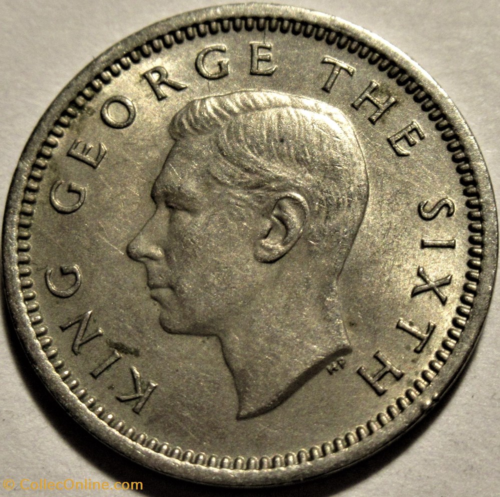George VI - 3 Pence 1952 - New Zealand 2 monnaies monde nouvelle zelande george vi 3 pence 1952 new zealand