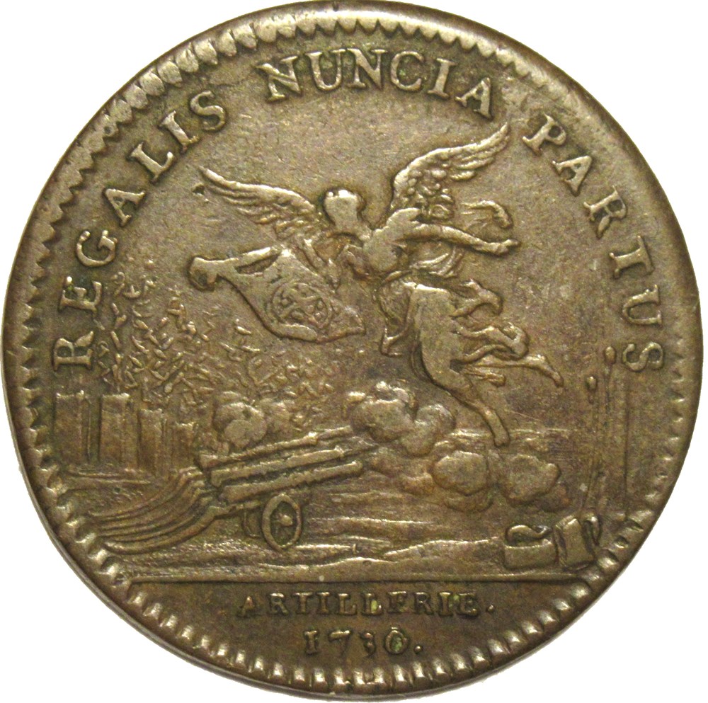 Louis XV - 1730 Jeton, salut de l'Artillerie à la naissance du Dauphin monnaies paranumismatique jetons poids louis xv 1730 jeton salut de artillerie a la naissance du dauphin