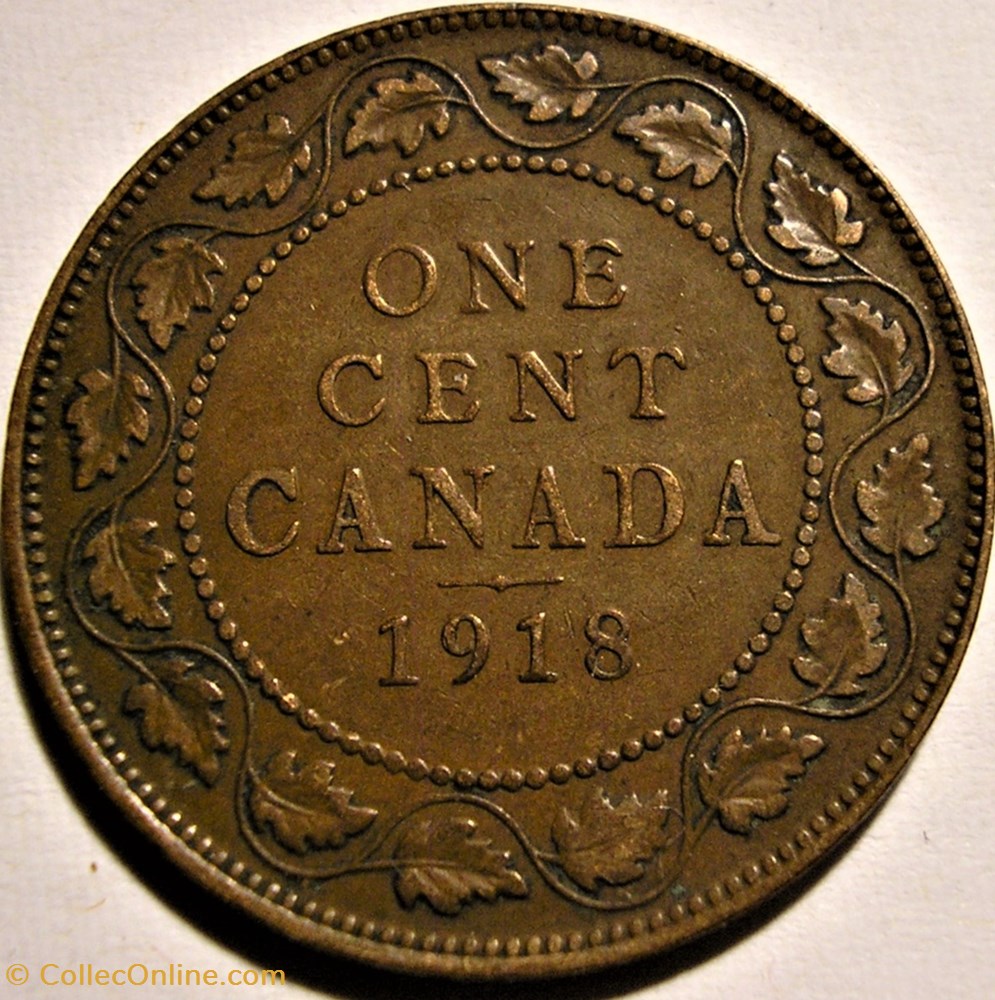 George V - 1 Cent 1918 monnaie monde canadum george v 1 cent 1918