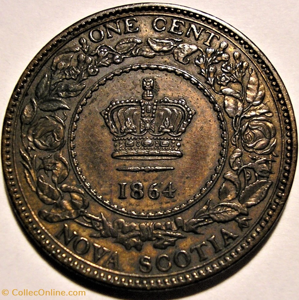 Victoria - One Cent 1864 - Nova Scotia (ex.2) 2 monnaie monde canadum victoria one cent 1864 nova scotia ex 2