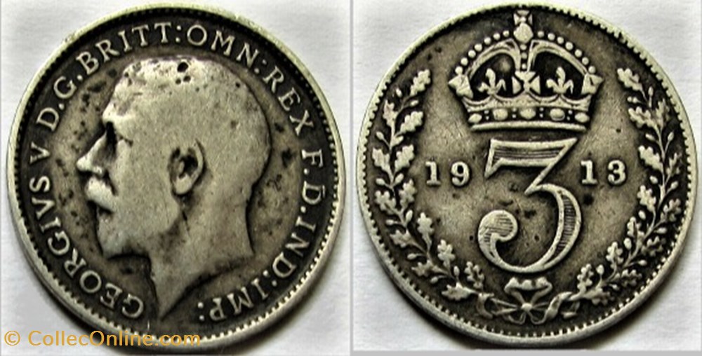 monnaies monde royaume george v 3 pence 1913 united kingdom