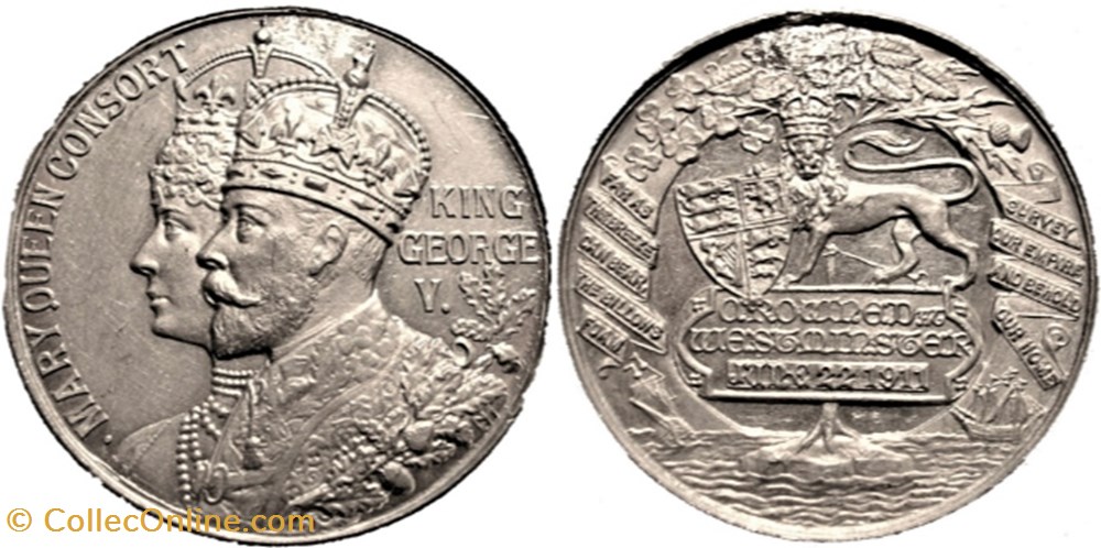 monnaie jeton mereaux george v mary 1911 coronation medal westminster uk