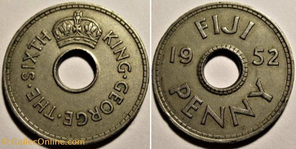 George VI - One Penny 1952 - Fiji monnaies monde iles fidji george vi one penny 1952 fiji
