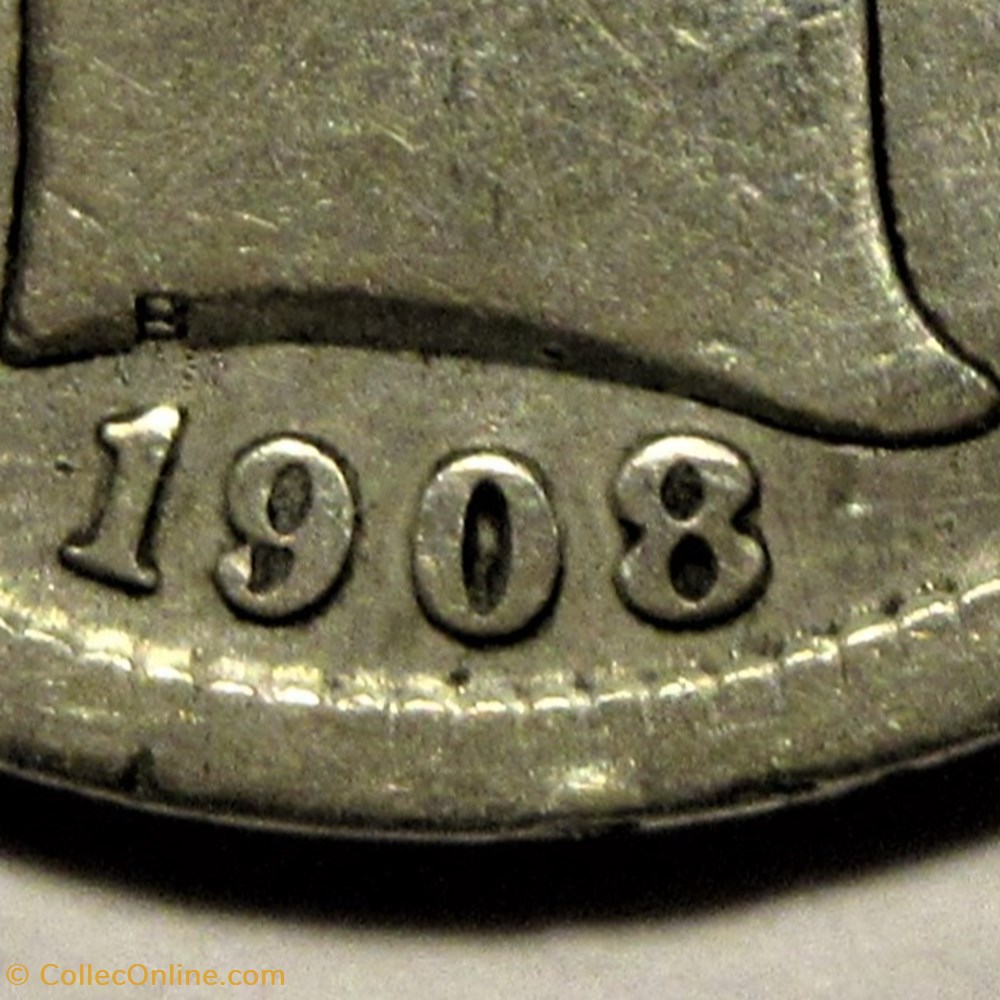 1908 Denver Dime - Repunched Date and Mintmark 4 monnaies monde etats unis 1908 denver dime repunched date and mintmark