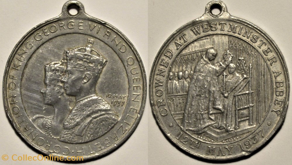 George VI & Elizabeth - 1937 Medal of Coronation at Westminster Abbey medailles royaume uni george vi elizabeth 1937 medal of coronation at westminster abbey