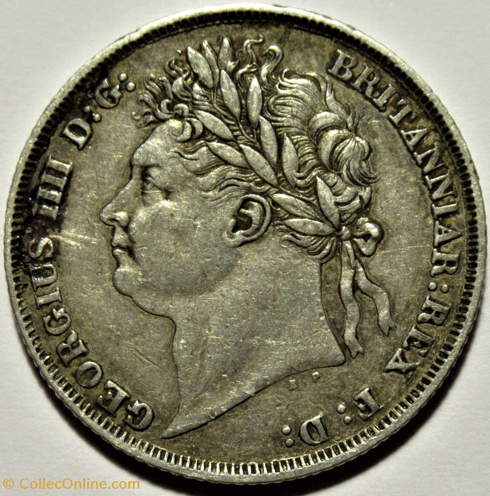George IV - 1 Shilling 1824 - Great Britain 4 monnaies monde royaume uni george iv 1 shilling 1824 great britain