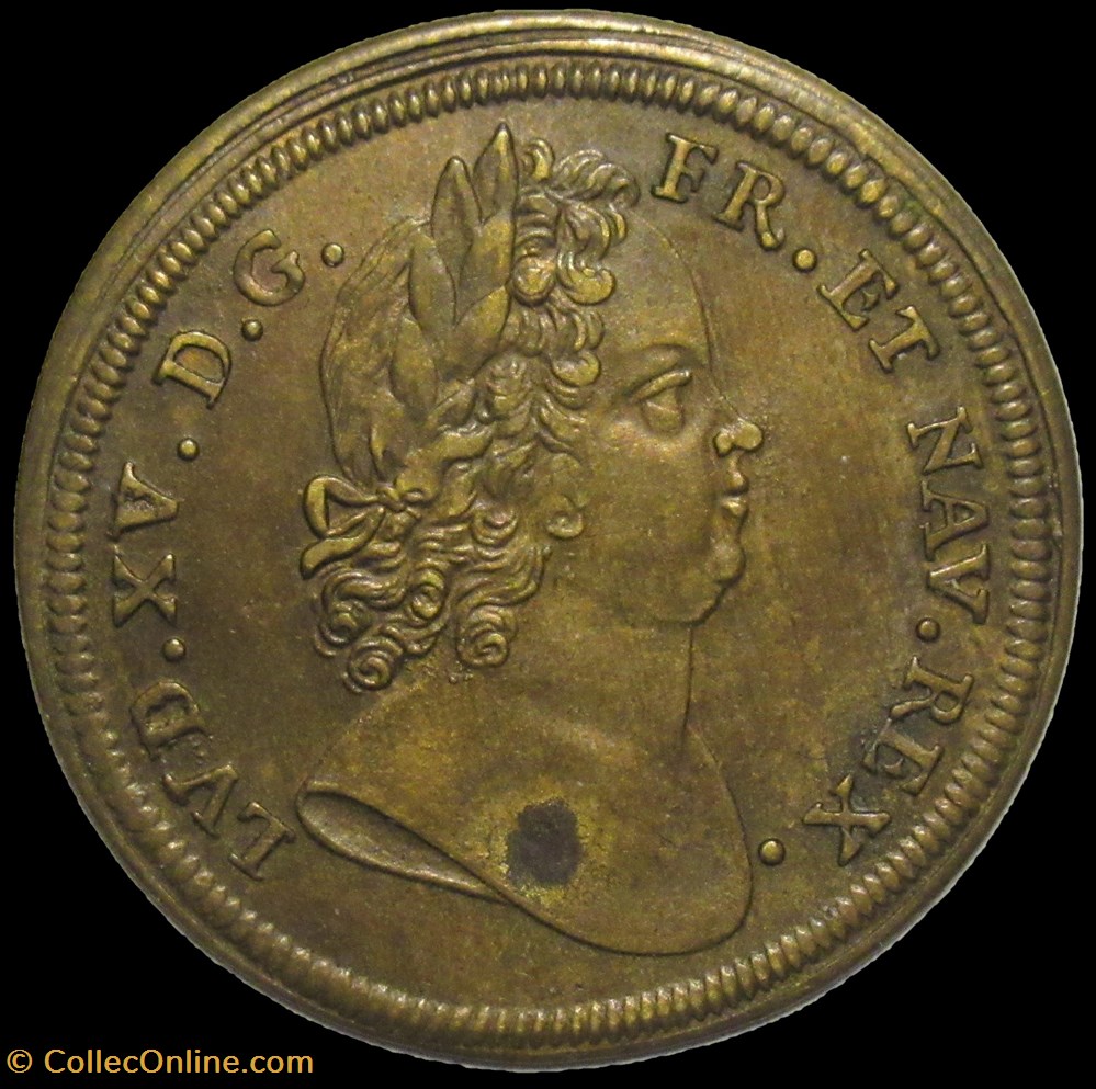 c.1715, Louis XV - Le repos suit la Victoire - Rechenpfennig, J.J. Dietzel monnaies paranumismatique jetons poids c 1715 louis xv le repos suit la victoire rechenpfennig j j dietzel