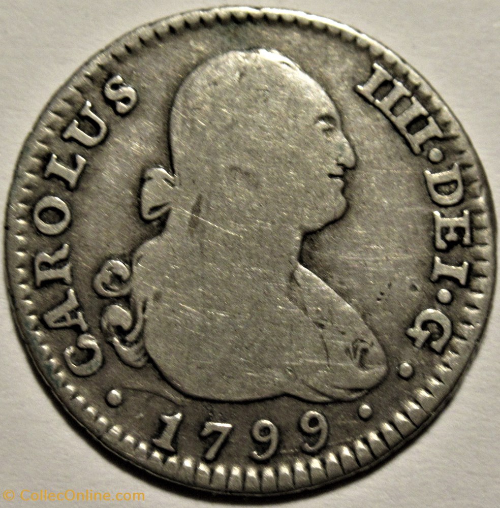 1799 Real Madrid - Carlos IV de España 2 monnaies monde espagne 1799 real madrid carlos iv de espana