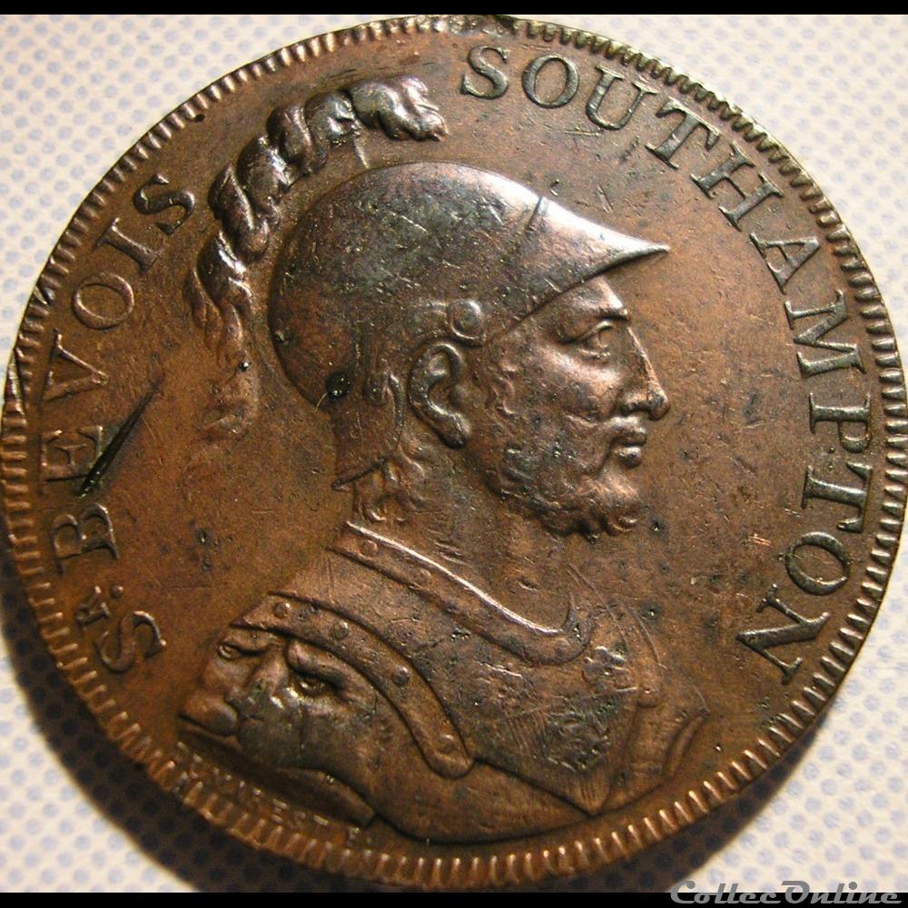 1791 HalfPenny Sir Bevois - Southampton 3 monnaie monde royaume uni 1791 halfpenny sir bevois southampton
