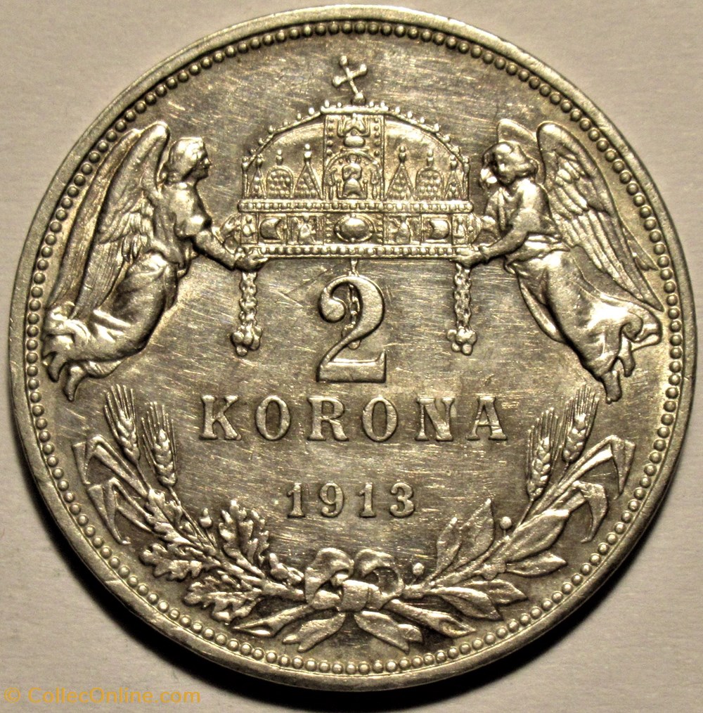 Franz Joseph I - 2 Korona 1913, Kingdom of Hungary monnaies monde autriche franz joseph i 2 korona 1913 kingdom of hungary