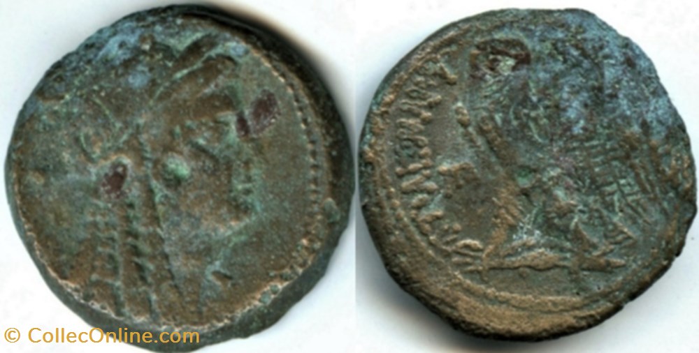 Cleopatra I & Ptolemy VI (180-176) Æ 27 monnaies antiquite av jc ap grecques cleopatra i ptolemy vi 180 176 27