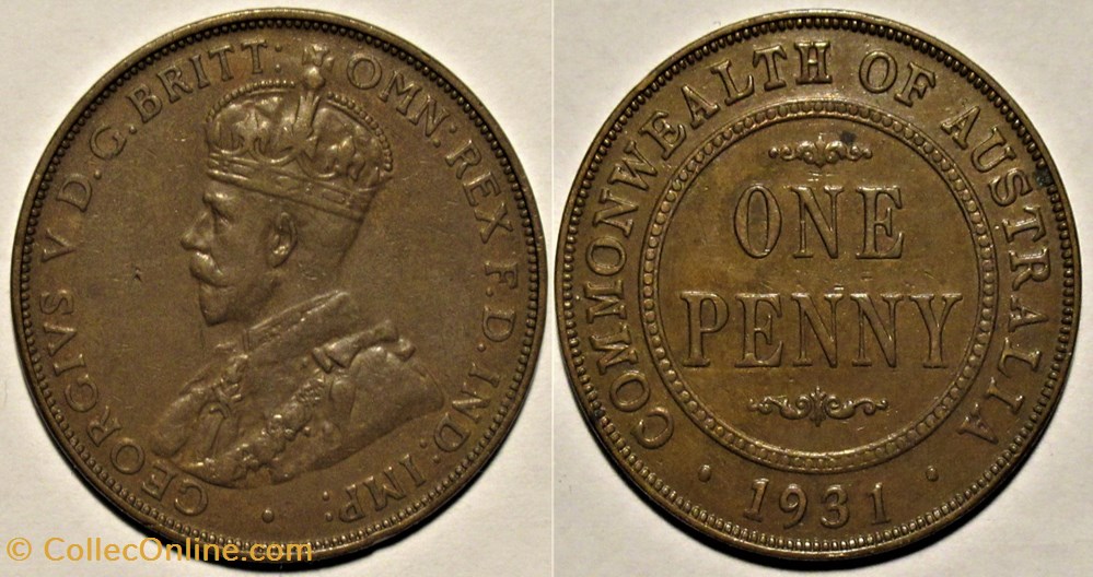 George V - One Penny 1931 - Australia monnaies monde australie george v one penny 1931 australia