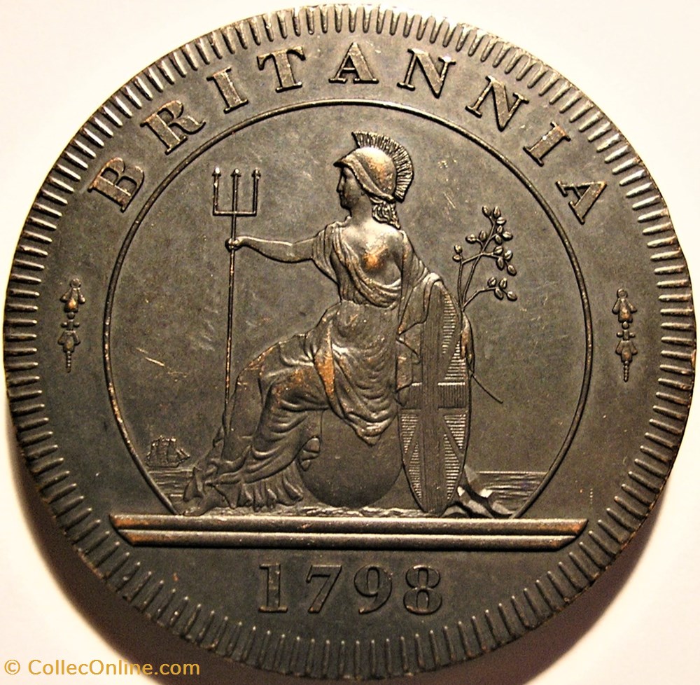monnaie jeton mereaux george iii pattern two pence cartwheel 1798 great britain