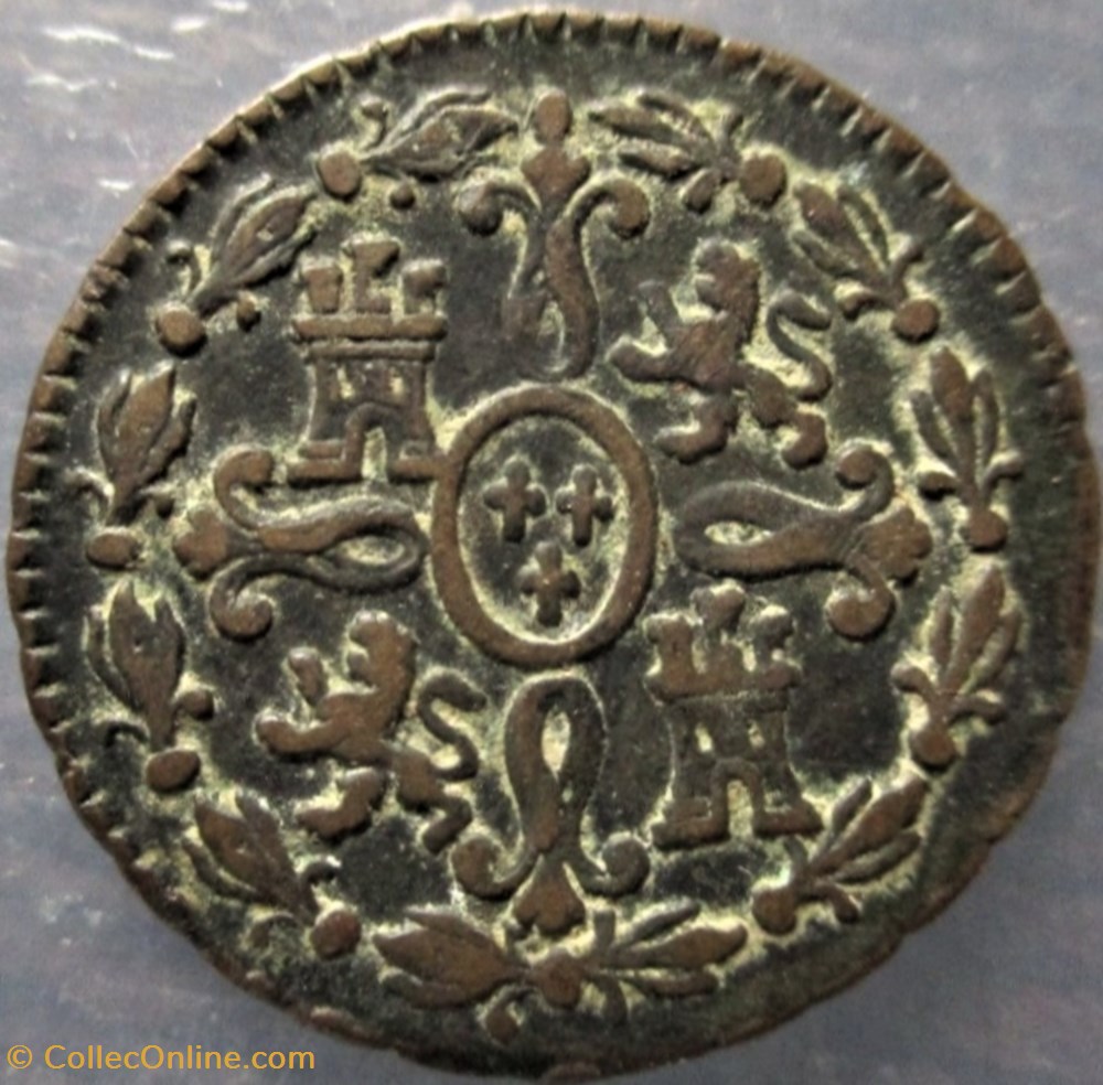 monnaies europe medievale royaume espagne 1778 2 maravedis segovia carlos iii de espana