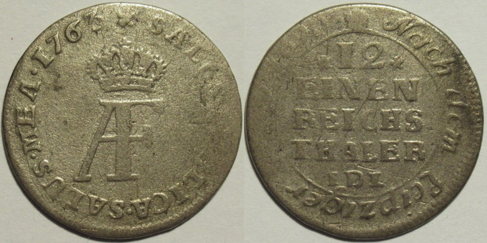 monnaies europe medievale royaume suede pomerania 1763 1 12 thaler adolf fredrik king of sweden