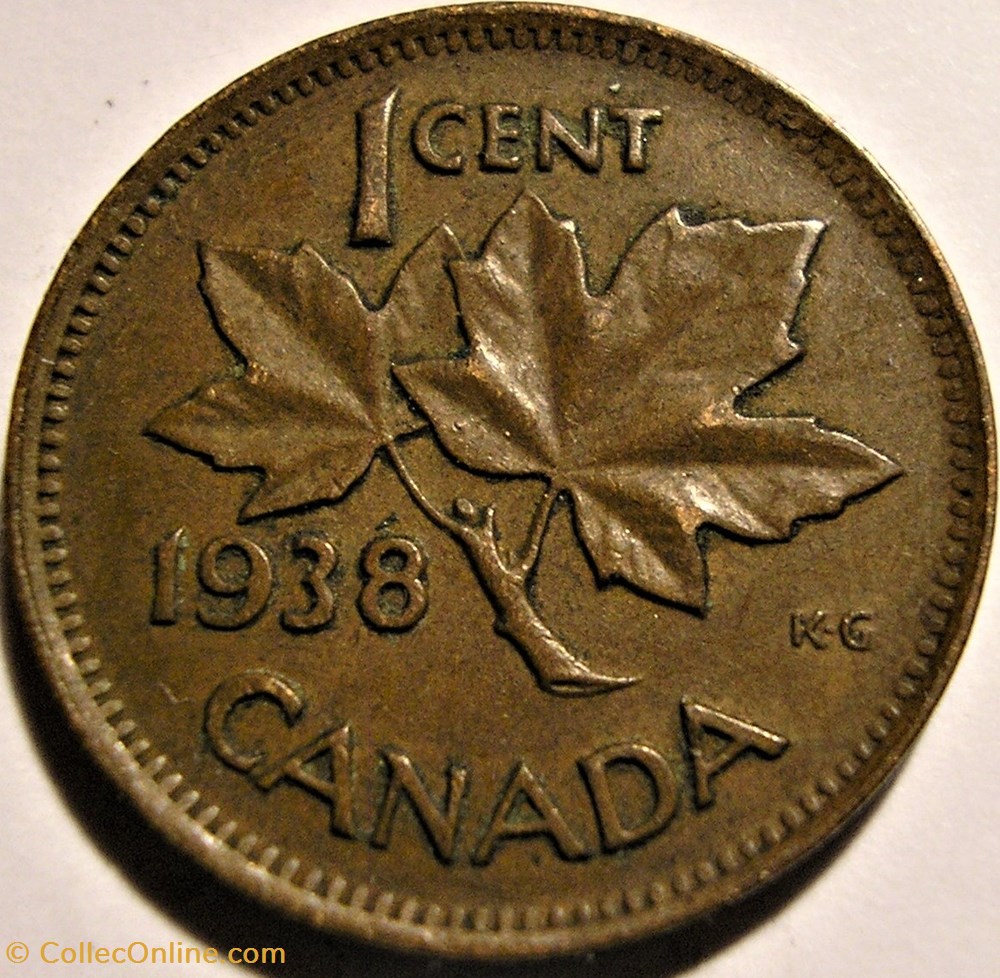George VI - 1 Cent 1938 monnaie monde canadum george vi 1 cent 1938