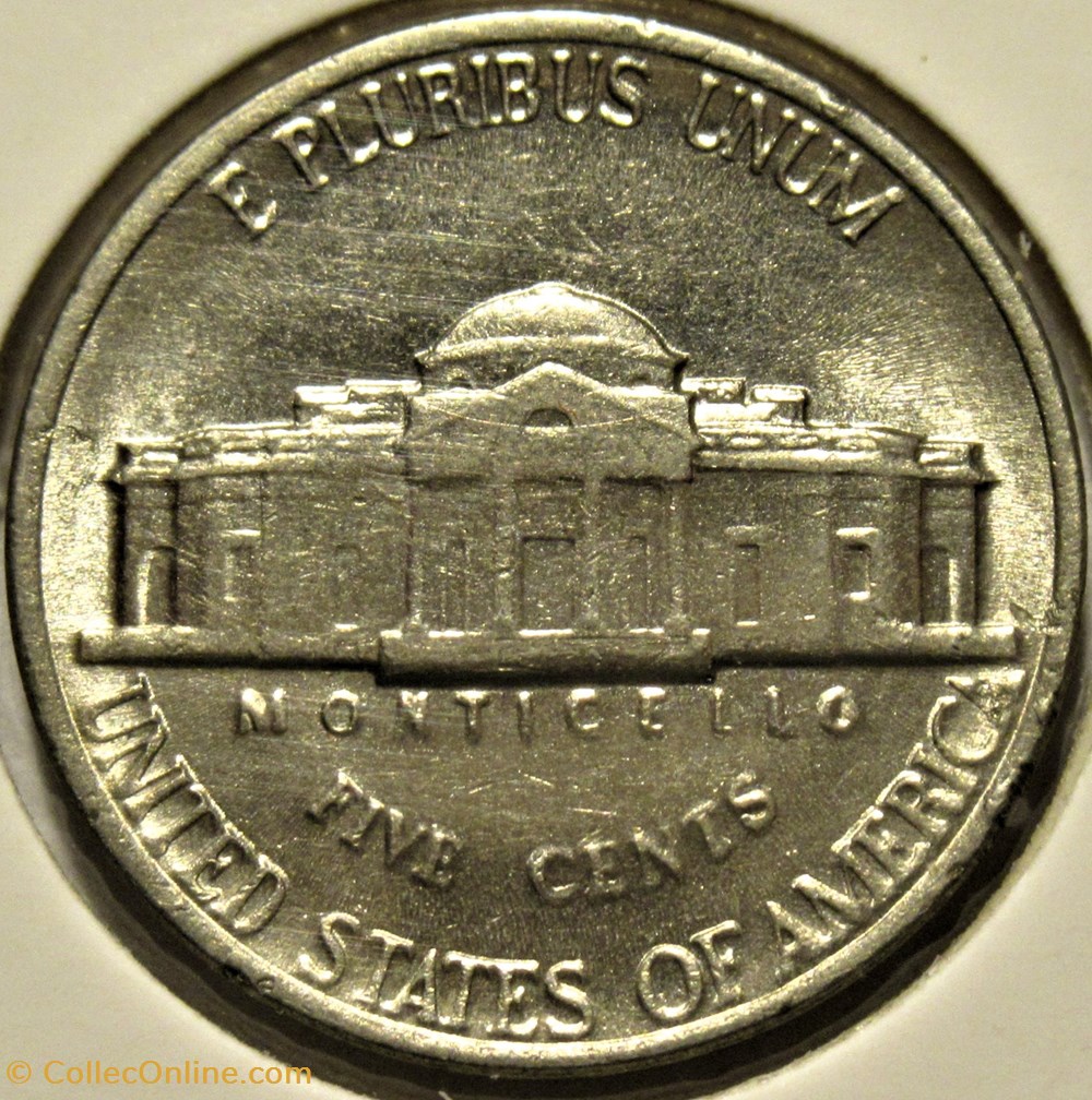 monnaies monde etats unis 1988 five cents jefferson philadelphia rippled