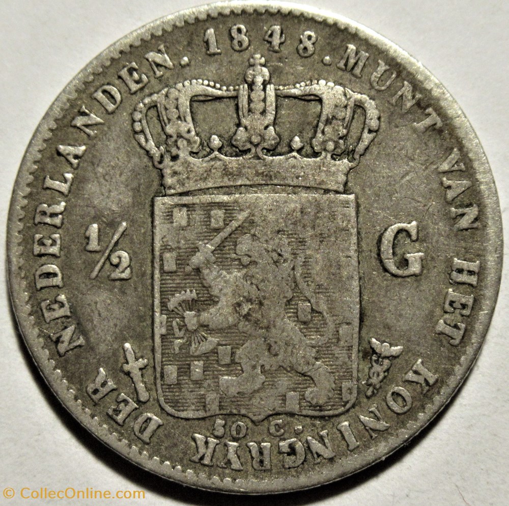 monnaies monde pays bas willem ii of nederland gulden 1848 47 overdate