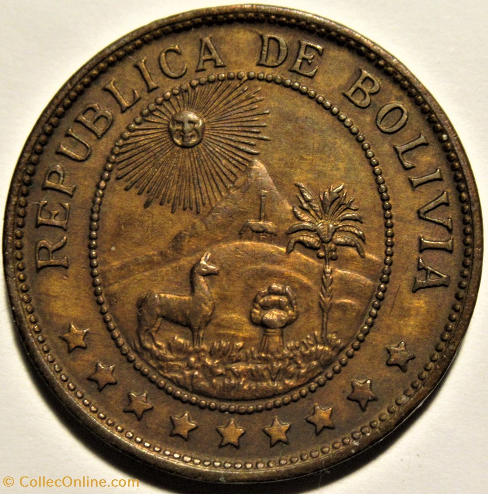 1942 Philadelphia Mint - 50 Centavos 2 monnaies monde bolivie 1942 philadelphia mint 50 centavos