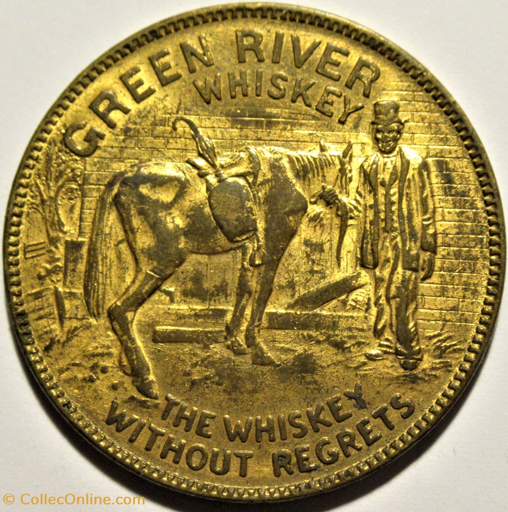 Green River Whiskey Advertising Token 1930 Coins Exonumia