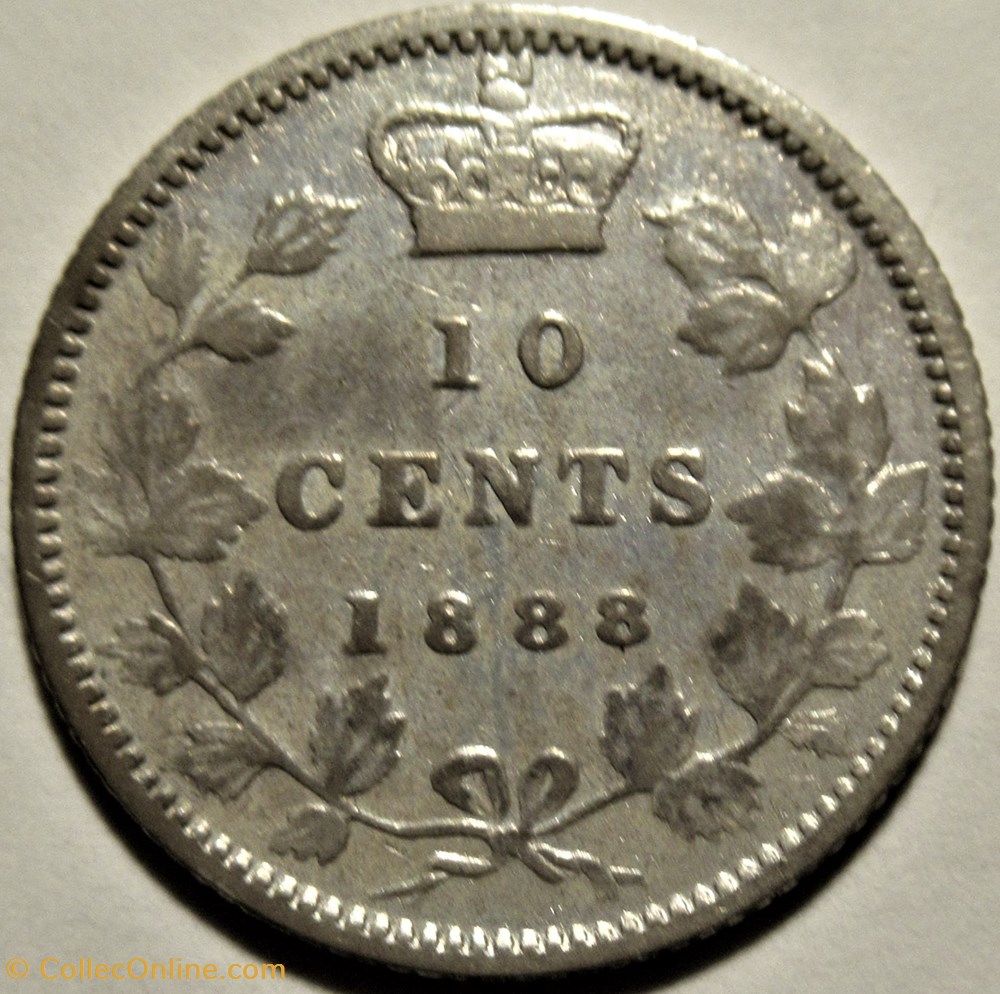 monnaies monde canada victoria 10 cents 1888 heaton
